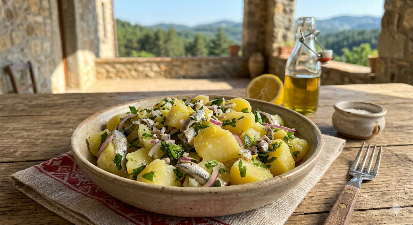 Insalata di Patate della Sila e Alici al Limone